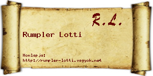 Rumpler Lotti névjegykártya